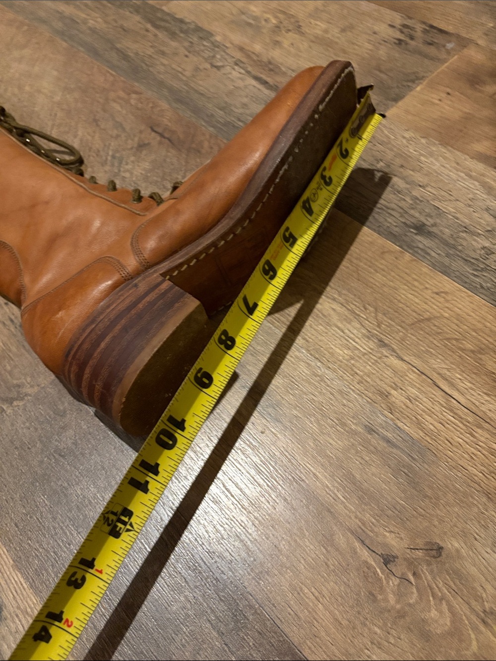 Frye Tall Lace-Up Leather Boots in Cognac Brown - Picture 17 of 17